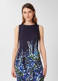 Fiona Floral Shift Dress, Navy Blue, hi-res