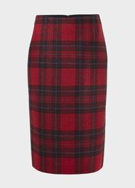 Daphne Wool Skirt, Red Black, hi-res