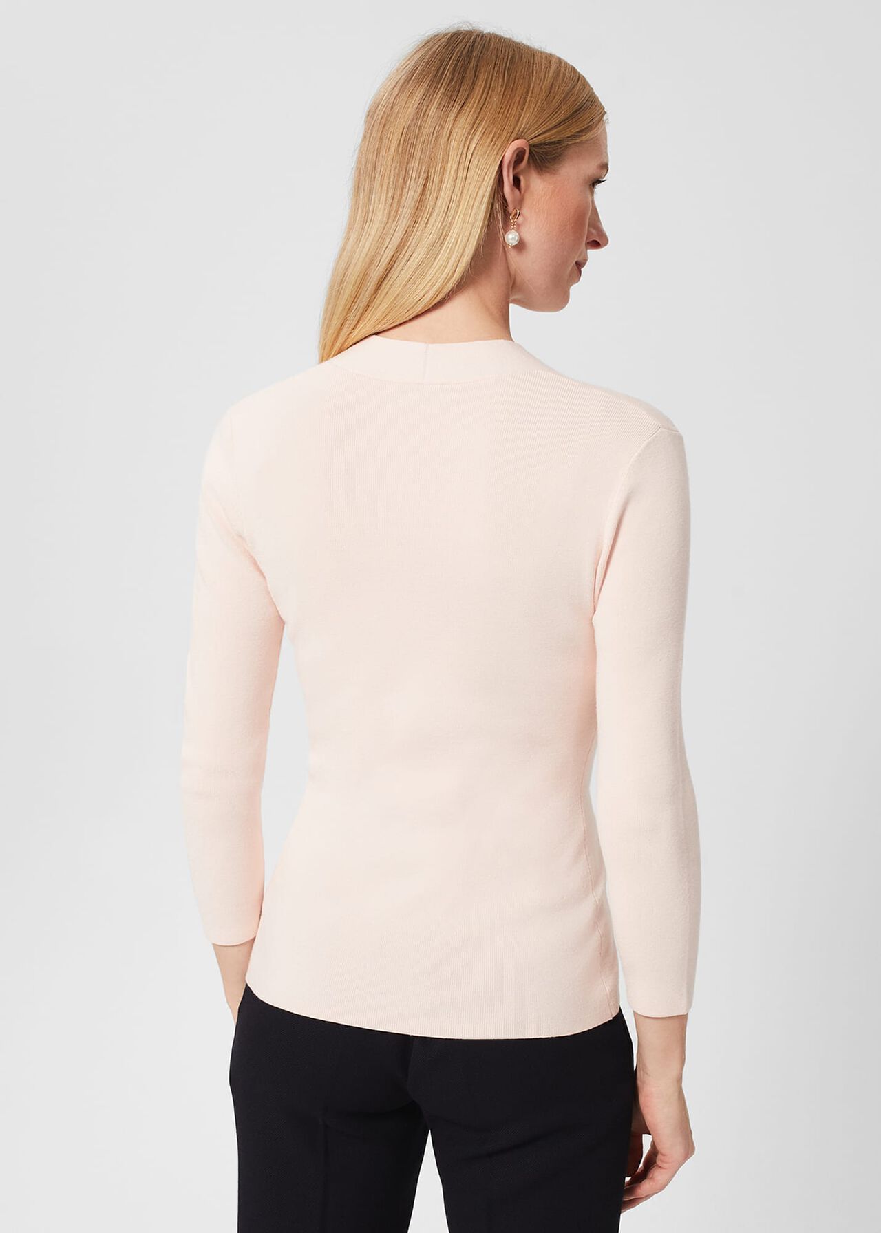 Polly Knitted Top, Pale Pink, hi-res