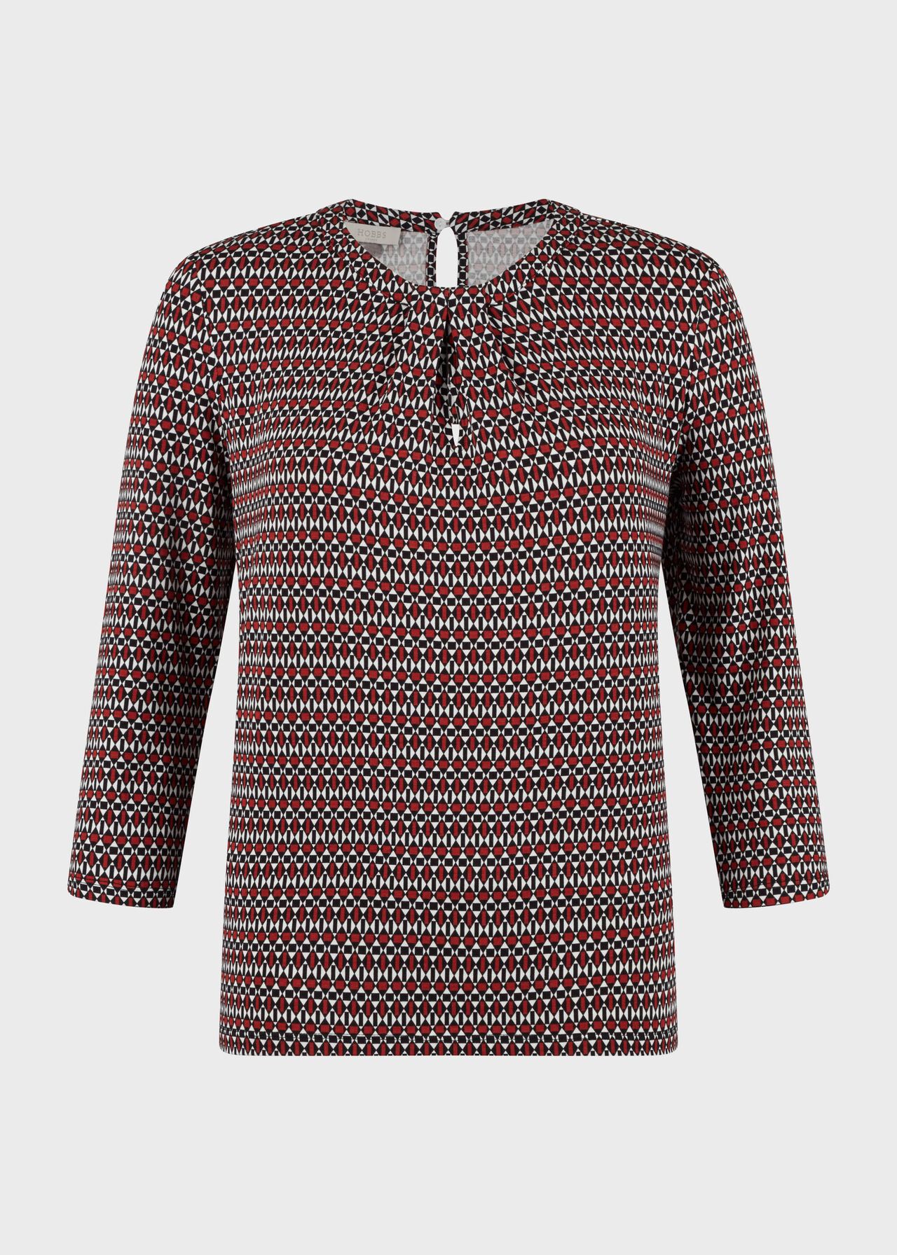Julia Printed Top, Rust Ivory, hi-res