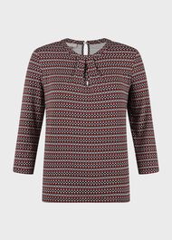 Julia Printed Top, Rust Ivory, hi-res
