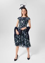 Petite Tia Embroidered Dress, Pale Blue Multi, hi-res