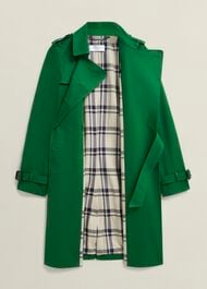 Petite Skylar Shower Resistant Trench Coat, Verdant Green, hi-res