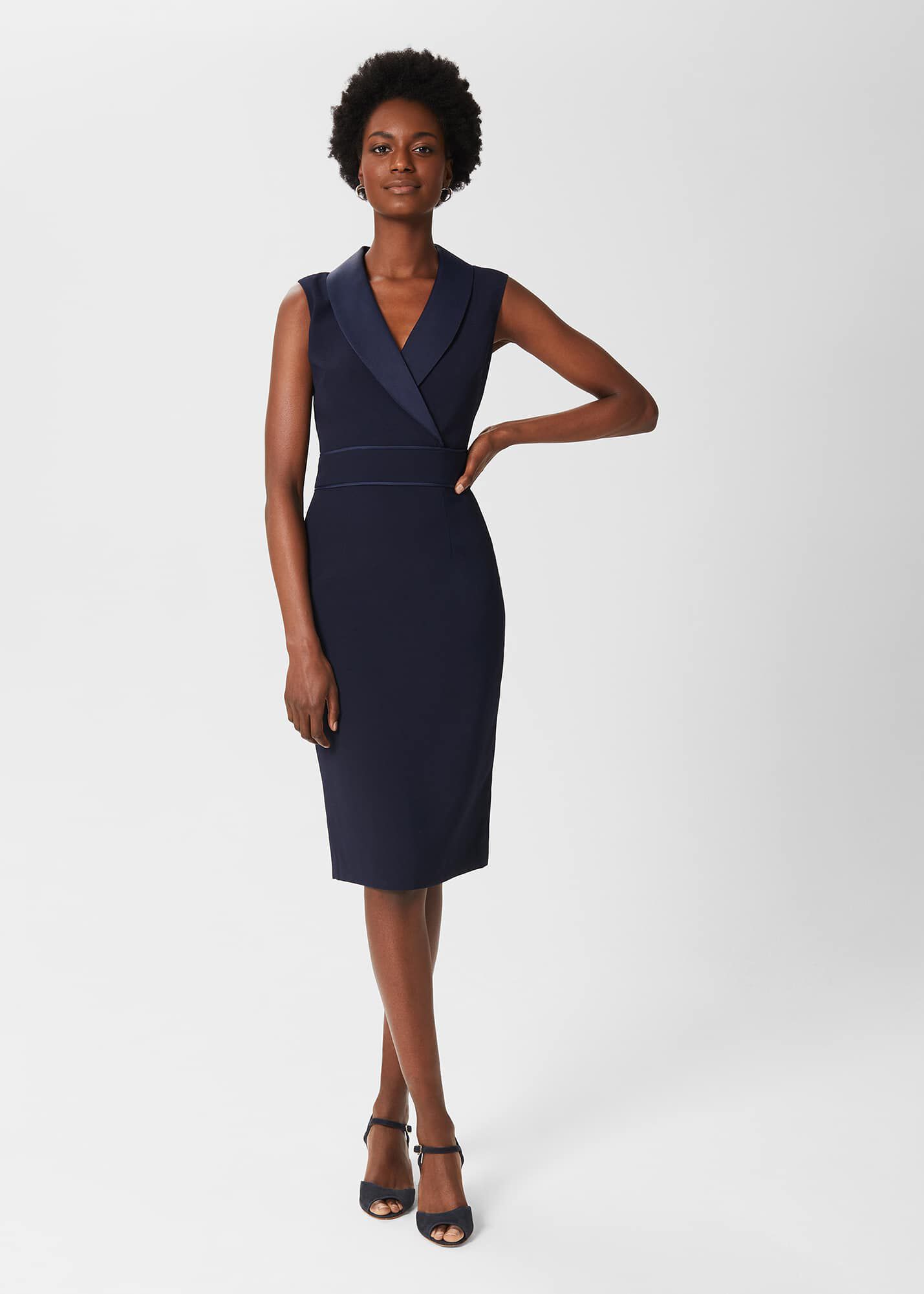 Navy shift dress work 2025