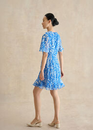 Iona Textured Dress, Blue Ivory, hi-res