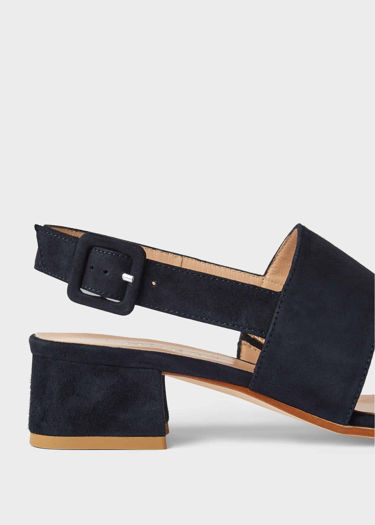 Claudia Suede Block Heel Sandals, Navy, hi-res