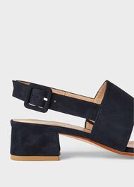 Claudia Suede Block Heel Sandals, Navy, hi-res