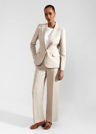 Roberta Linen Jacket, Neutral, hi-res