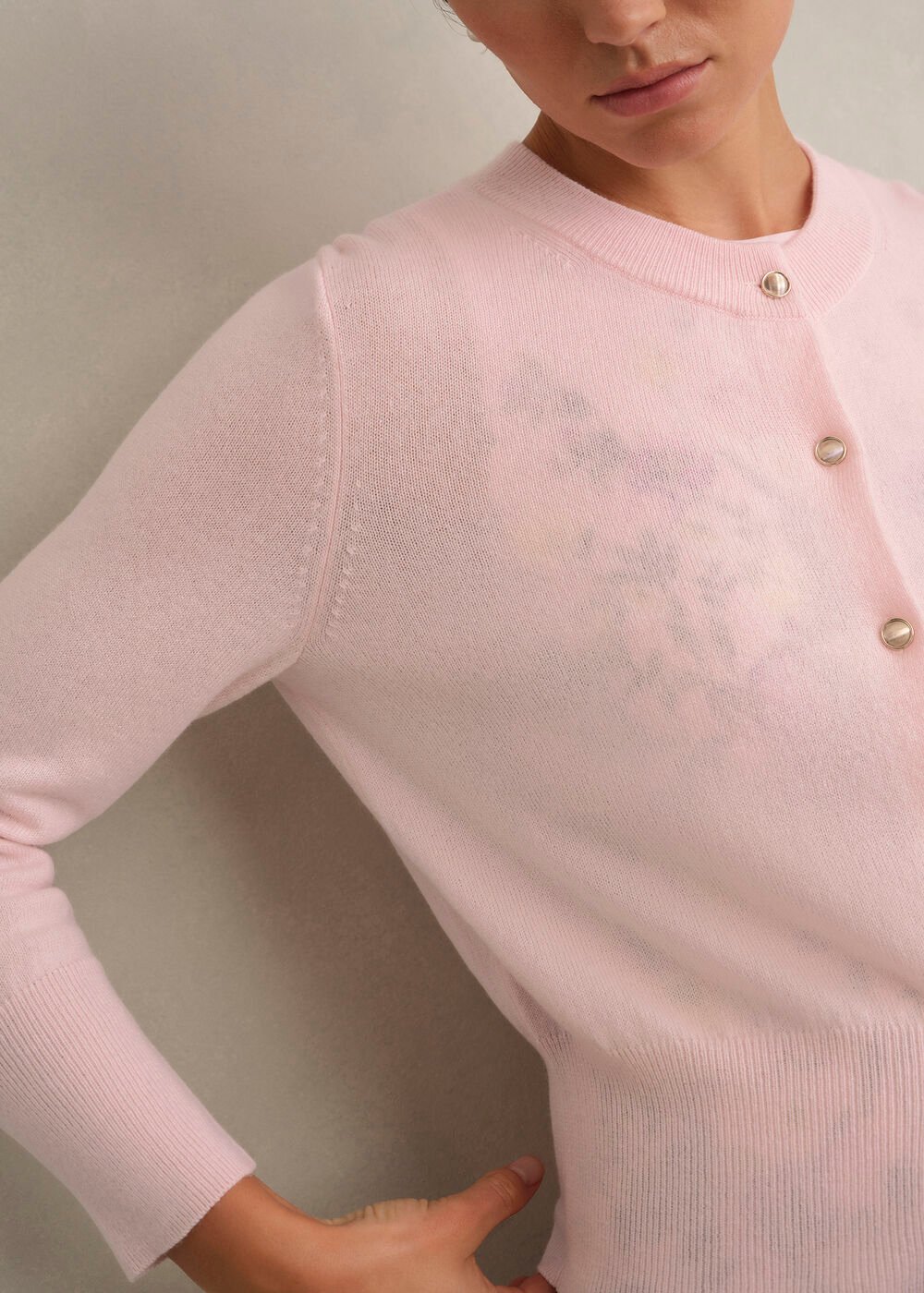 Tresco Cardigan, Pale Pink, hi-res