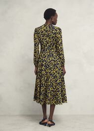 Petite Aurora Dress, Navy Yellow, hi-res