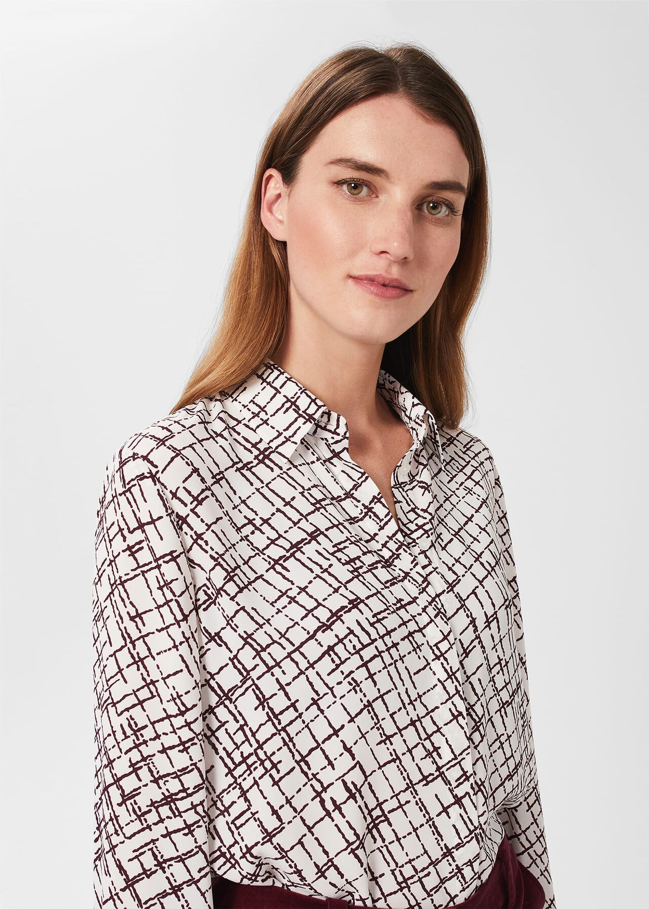 Eva Shirt, Ivory Plum, hi-res