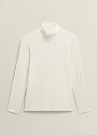 Mischa Turtle Neck Top, Hobbs Ivory, hi-res
