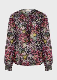 Michelle Floral Blouse, Midnight Multi, hi-res