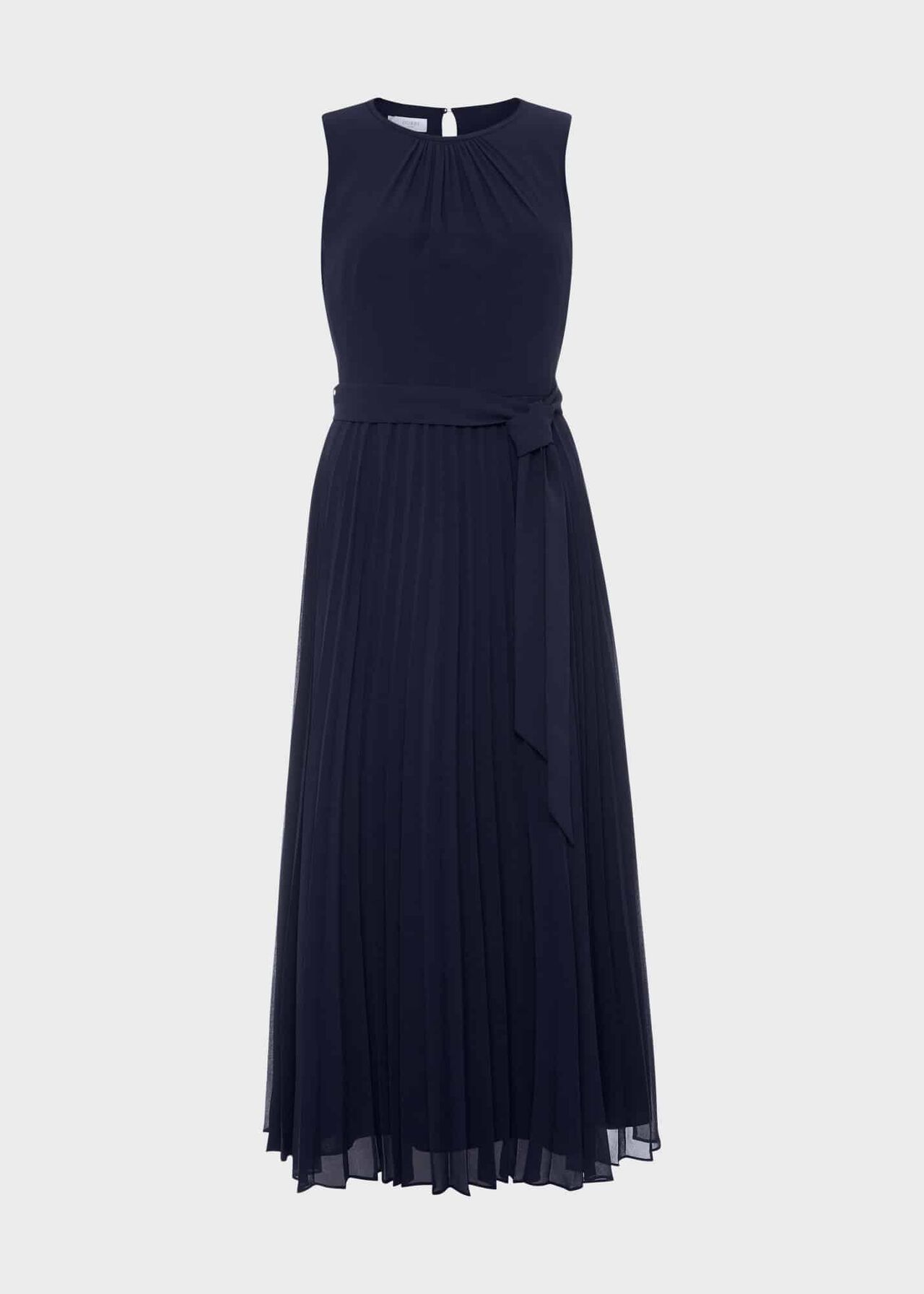 Blythe Pleated Midi Dress, Midnight Navy, hi-res