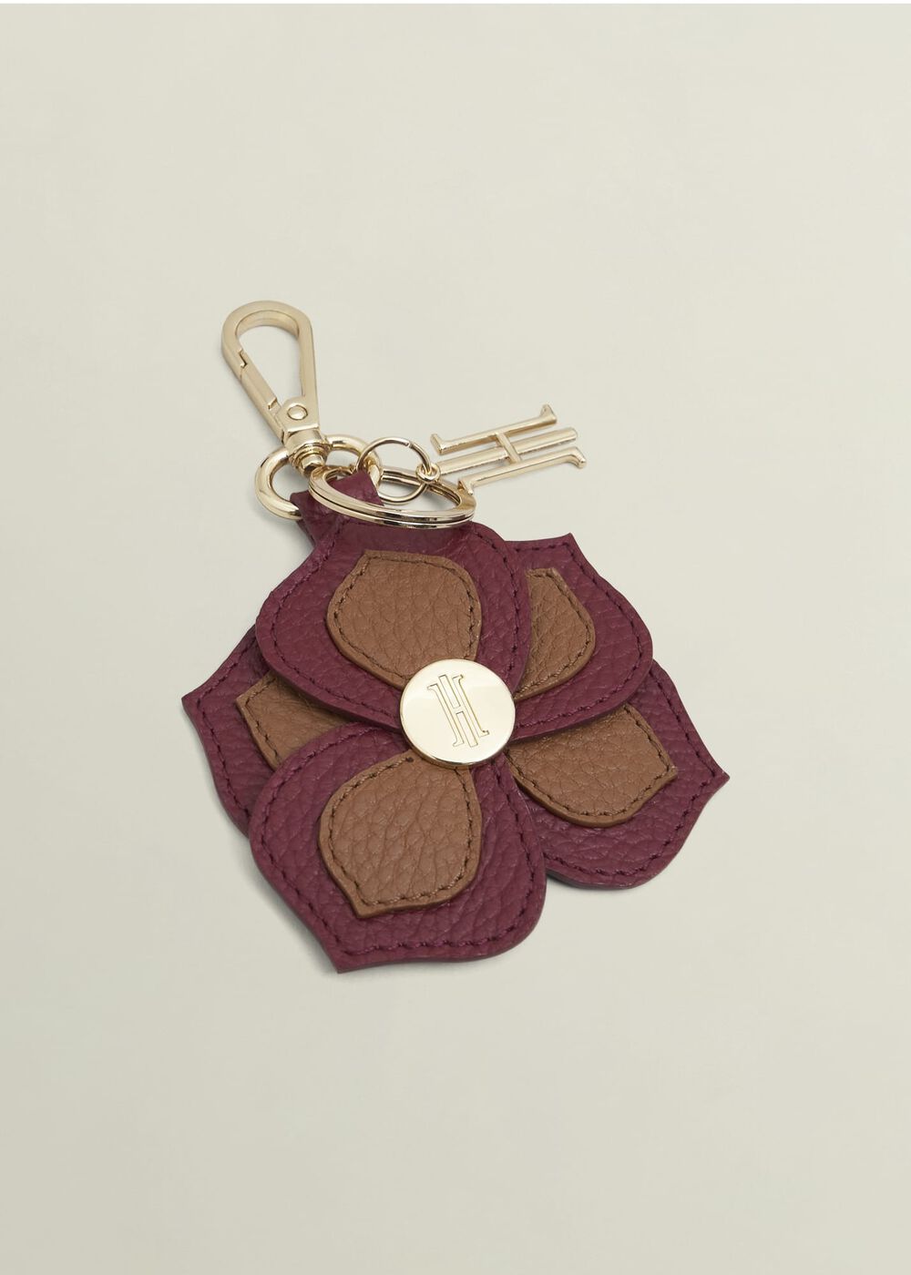 Vivian Flower Bag Charm, Tan Beryl Red, hi-res