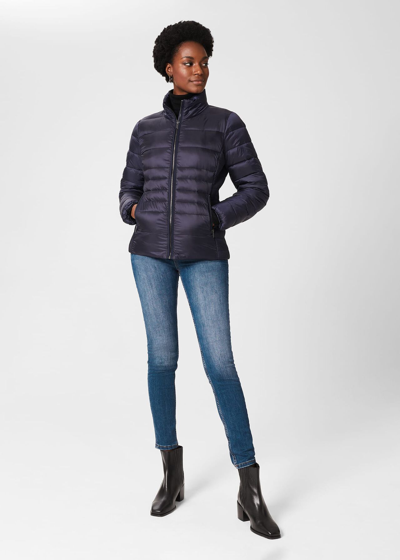 Noemi Puffer Jacket, Navy, hi-res