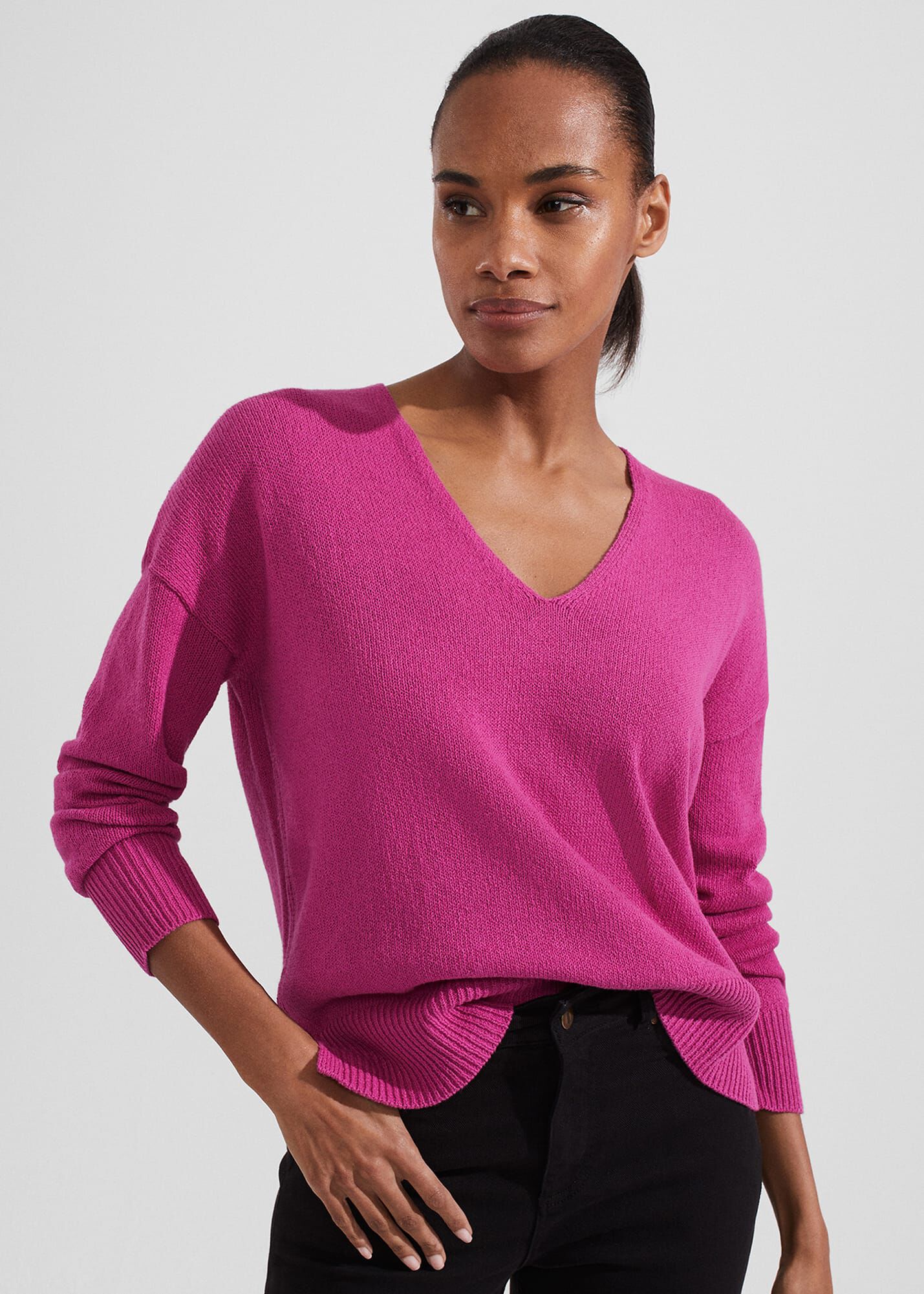 Pink v hotsell neck jumper