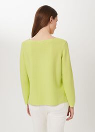 Beatrice Cotton Sweater, Lime Green, hi-res