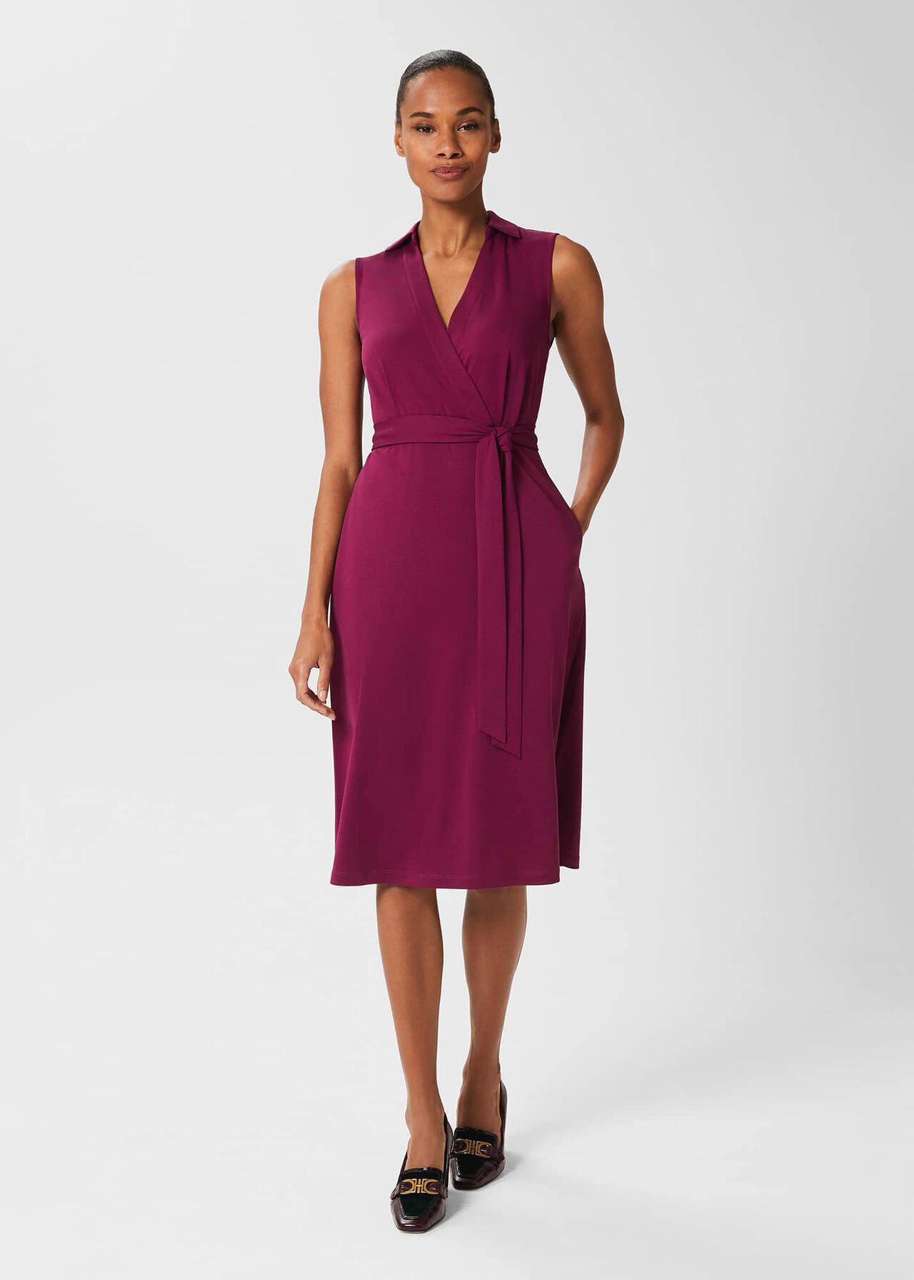 Clara Jersey Dress, Bright Plum, hi-res