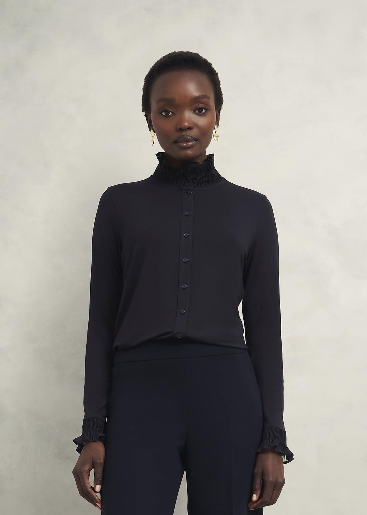 Sera Frill Top, Hobbs Navy, hi-res