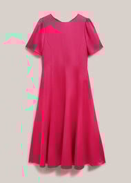 Camille Textured Satin Dress, Bright Pink, hi-res