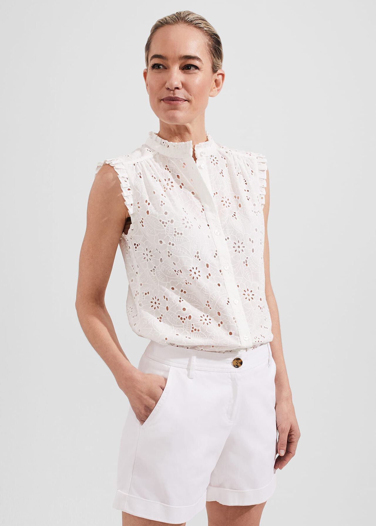 Clementine Top, White, hi-res