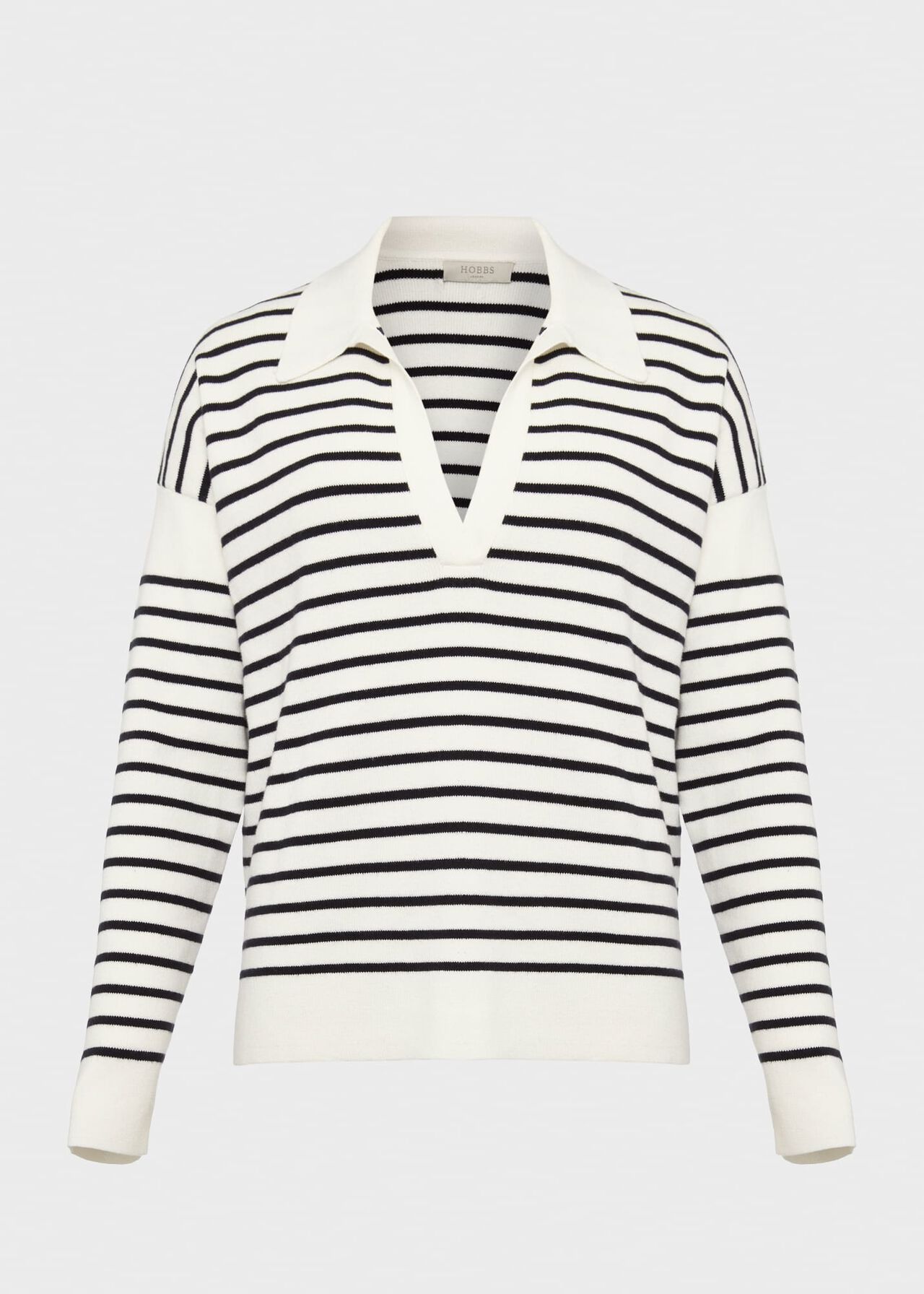 Karissa Striped Sweater, Ivory Navy, hi-res