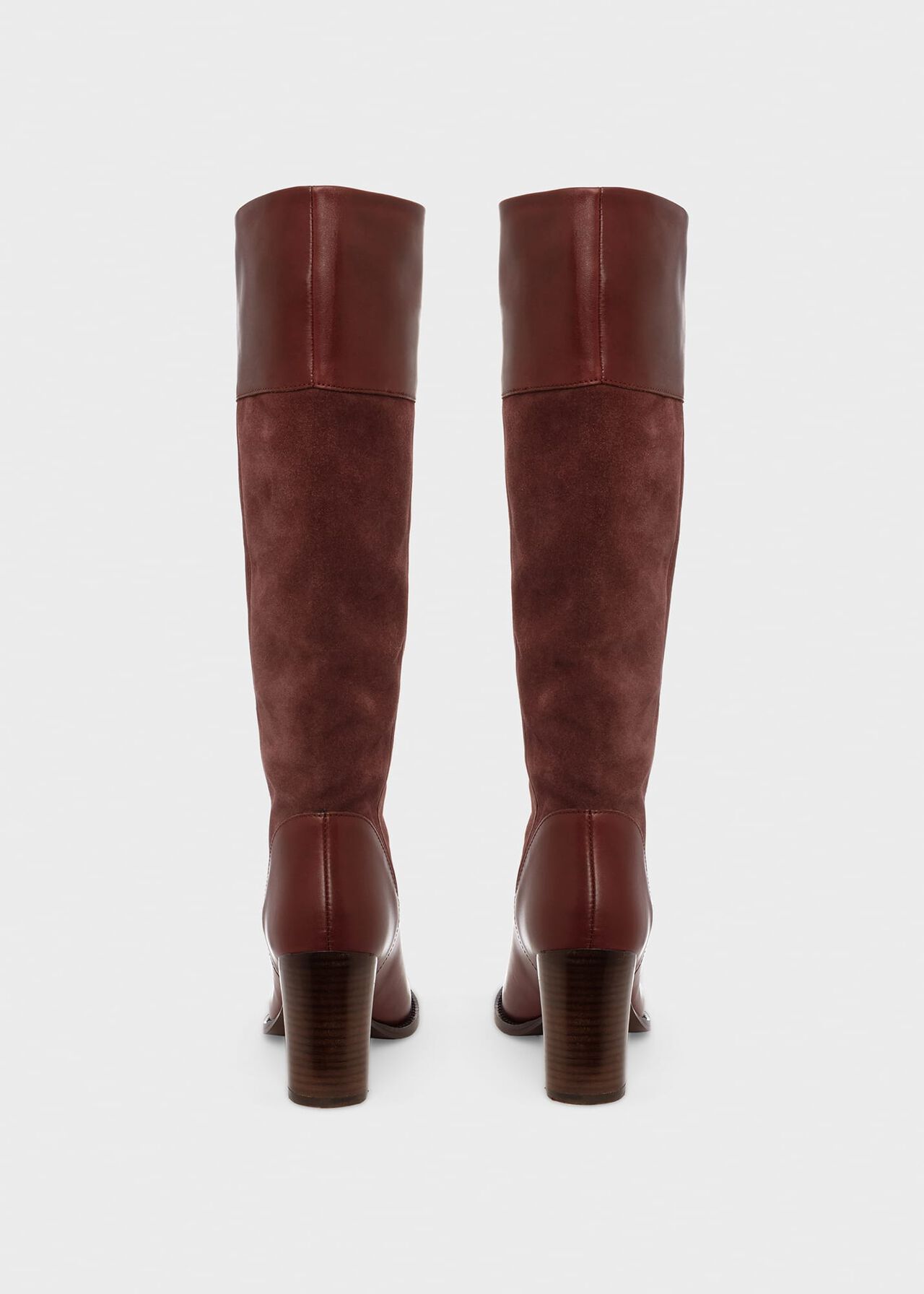 Stephanie Leather Knee Boots, Dark Brown, hi-res