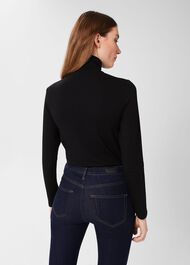 Mischa Roll Neck Top, Black, hi-res