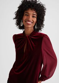 Faye Velvet Top, Deep Red, hi-res