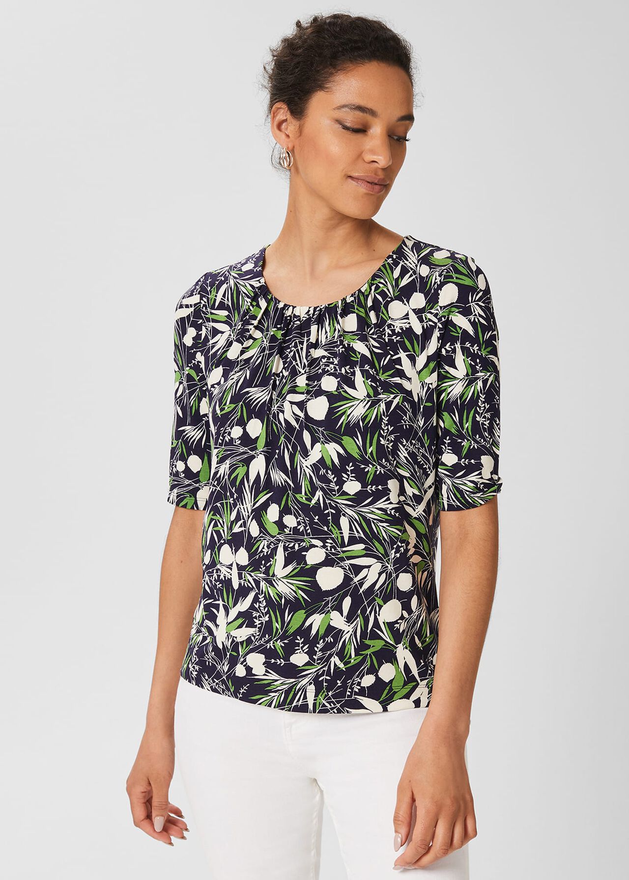 Viola Printed Top, Navy Multi, hi-res