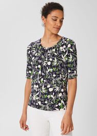 Viola Printed Top, Navy Multi, hi-res