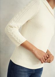Camilla Cotton Sweater, Warm Ivory, hi-res
