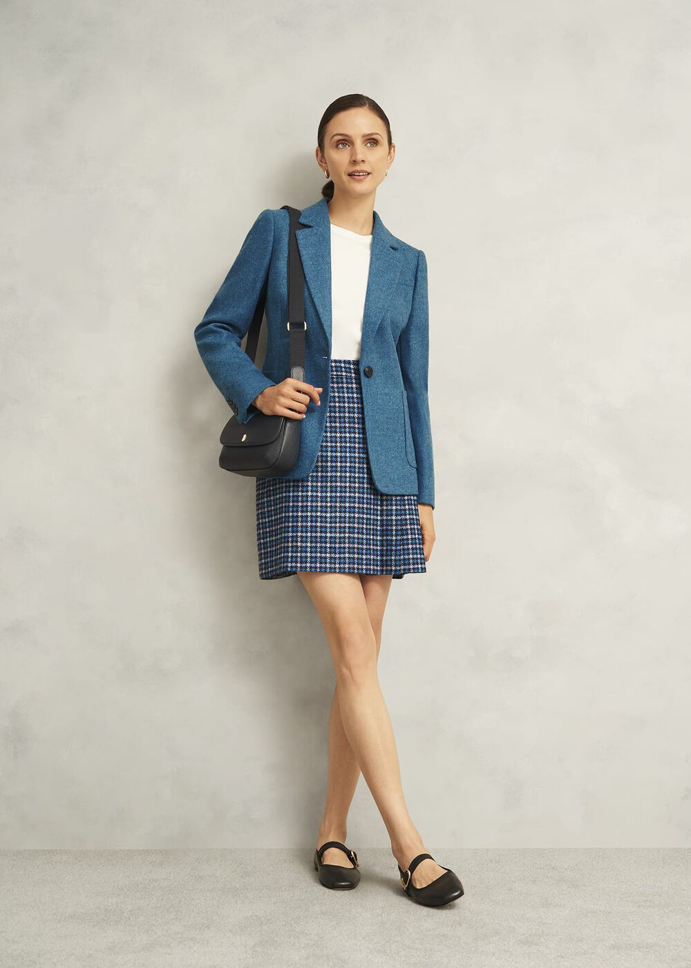 Molly Wool Kilt Skirt, Blue Multi, hi-res