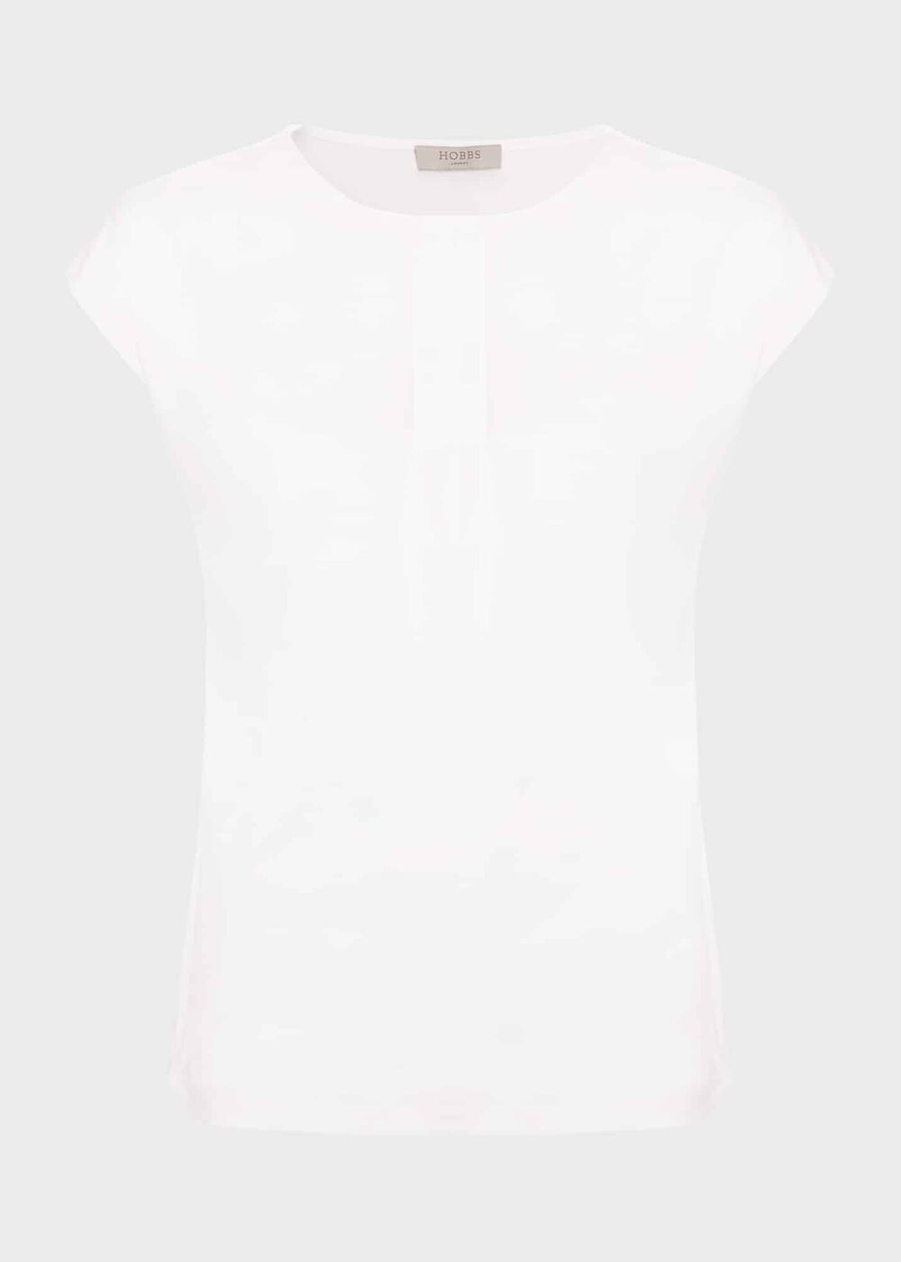 Nita Satin Front Top, Ivory, hi-res