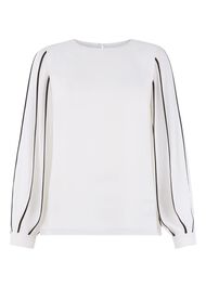 Aisha Blouse, Ivory Black, hi-res