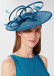 Freya Fascinator, Deep Jade Blue, hi-res