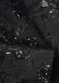 Ami Lace Sequin Midi Dress, Hobbs Black, hi-res