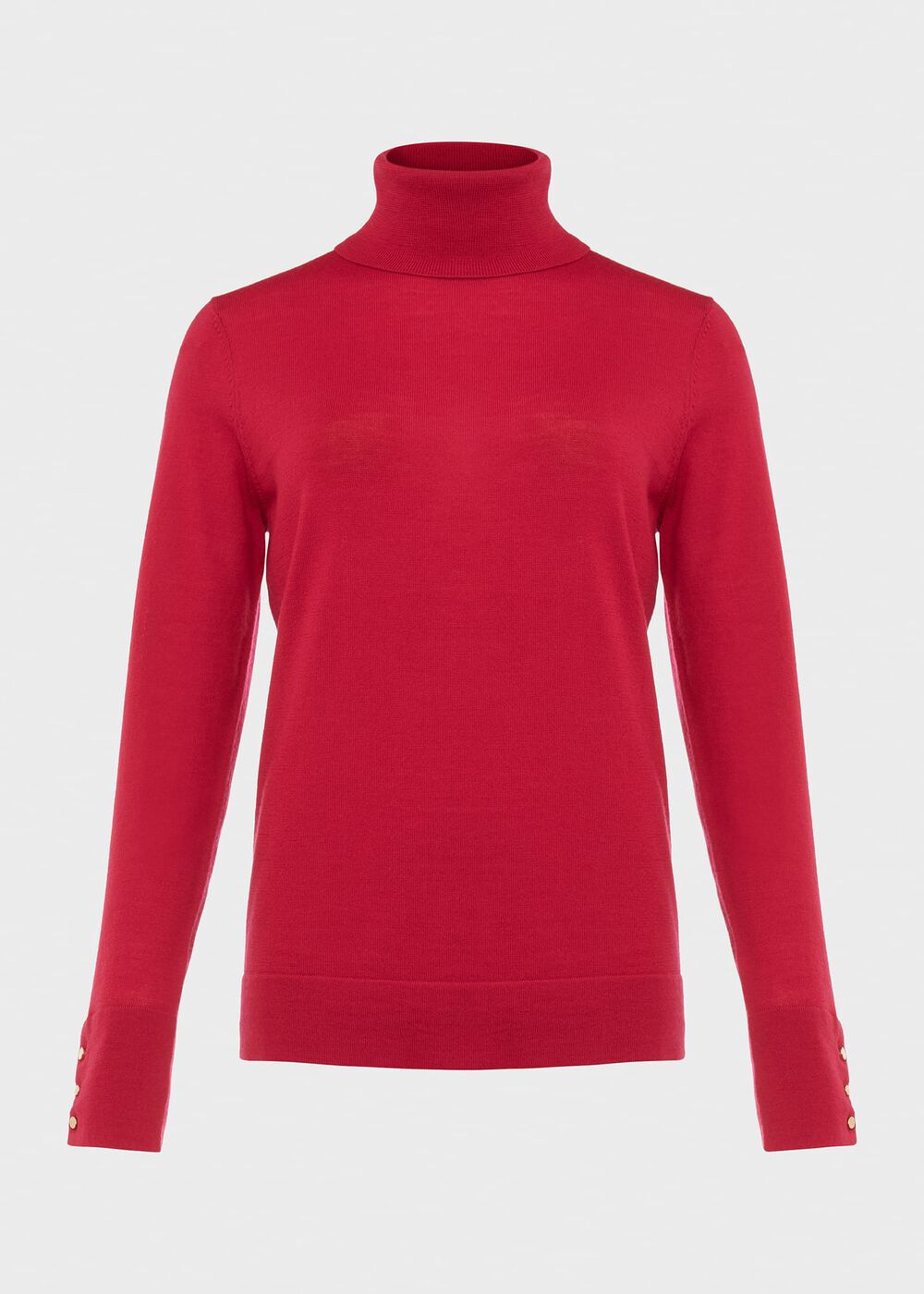 Lara Merino Wool Roll Neck Jumper, Granita Pink, hi-res