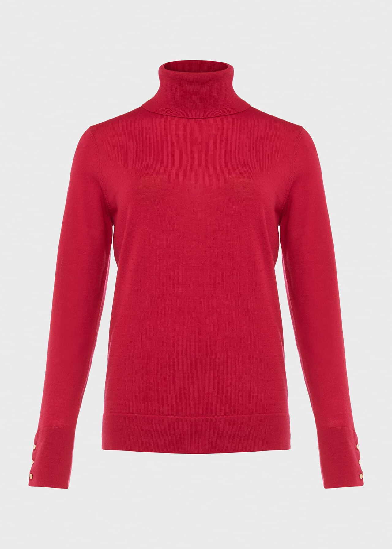 Lara Merino Wool Roll Neck Sweater, Granita Pink, hi-res