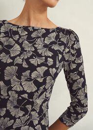 Ginny Jersey Dress, Navy Cream, hi-res