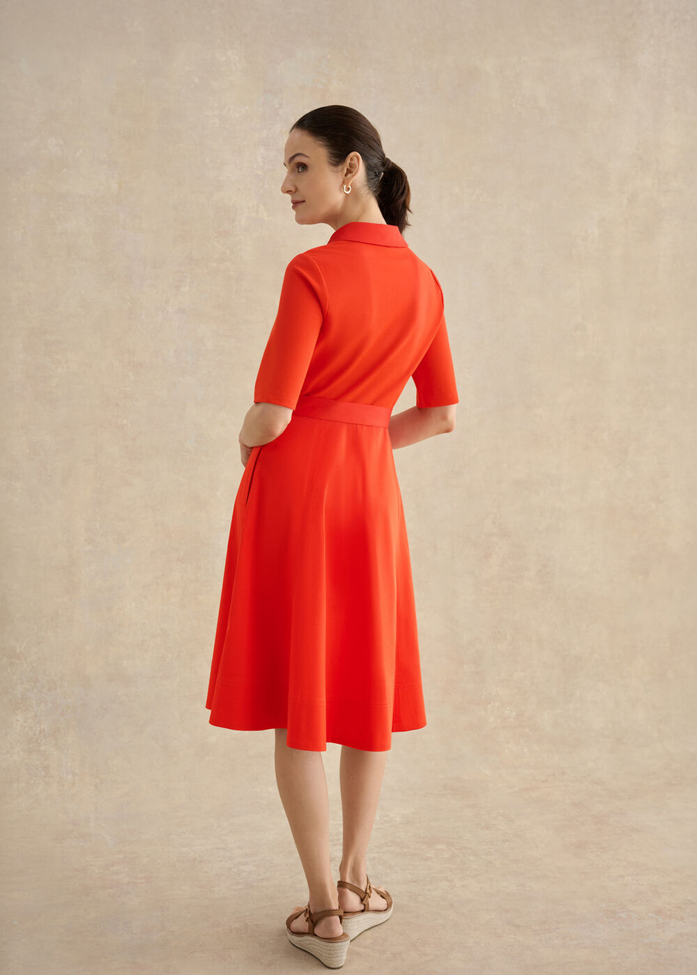 Petite Loretta Dress, Tomato Red, hi-res