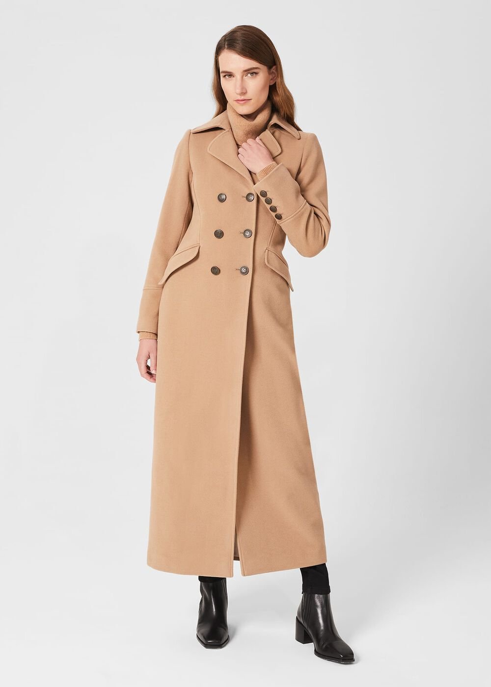Brenna Wool Blend Maxi Coat, Camel, hi-res