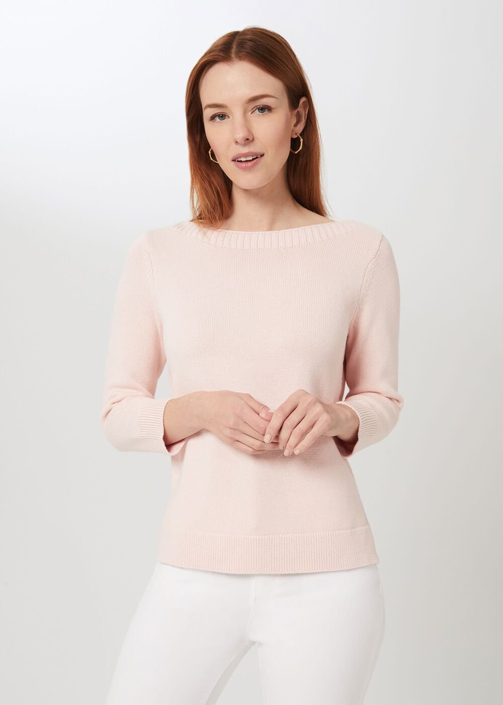 June Cotton Sweater, Pale Pink, hi-res