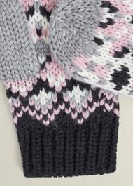 Deanna Fairisle Mittens, Grey Multi, hi-res
