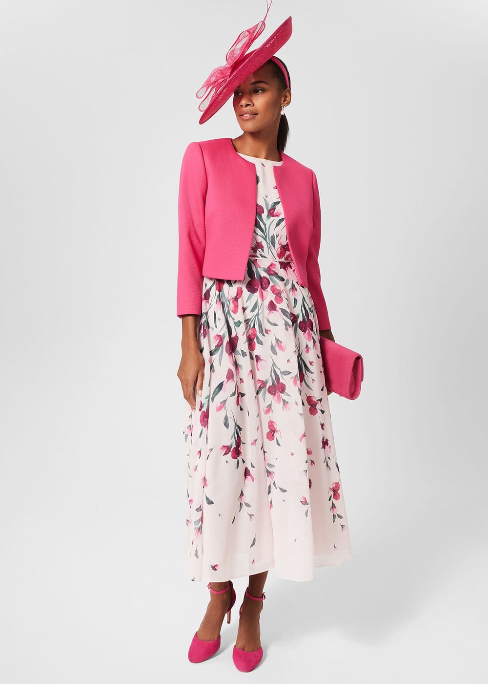 Victoria Fascinator, Bright Pink, hi-res