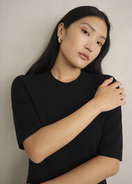 Bridget Knitted Dress, Black, hi-res