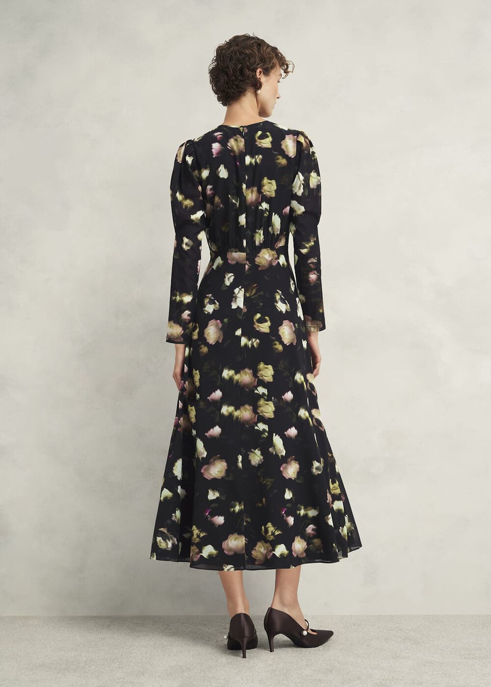 Windermere Silk Dress, Black Multi, hi-res