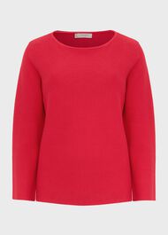 Beatrice Cotton Jumper, Magenta Pink, hi-res