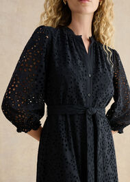 Cianna Cotton Broderie Dress, Navy, hi-res